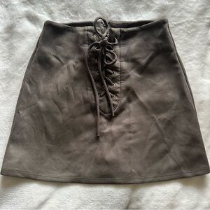 Leith Lace-Up Olive Skirt